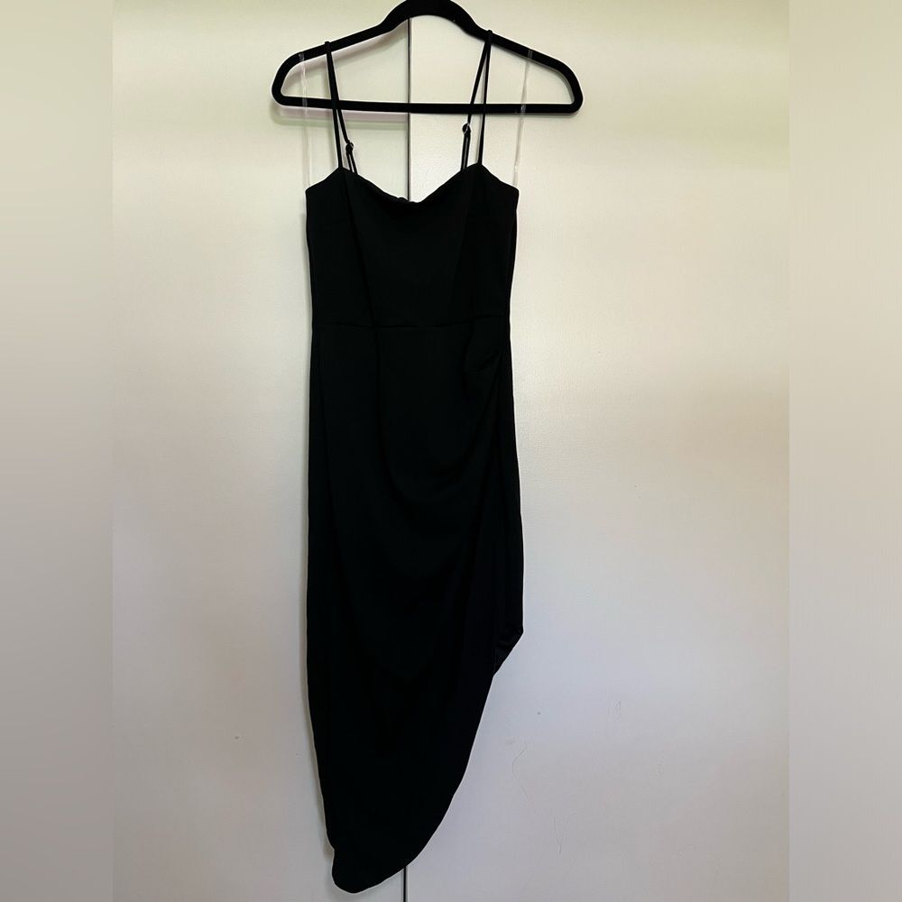Blue Blush Size Large Black Asymmetrical Cocktail Dress NWOT